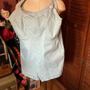 Tara Starlet Light Blue Heart-Detail Romper